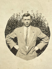 K2 Photo Postcard RPPC Linneus Missouri POWELL Handsome Man Hands Hips 1910-20s picture