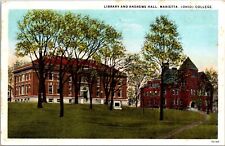 Library And Andrews Hall, Marietta, Ohio College Postcard Unp picture