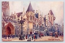 c1910~Law Courts~Gothic Buildings~London England~Tucks Oilette~Antique Postcard picture