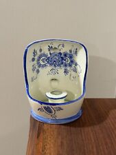 Delft Style Hooded Vintage Candlestick Holder with Handle and Hole for Hanging picture