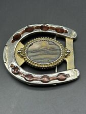 Horse Shoe Shaped belt buckle Oval Cabochon Western picture
