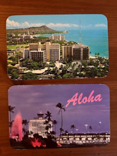 Lot of 2 Postcards Vintage Hawaii Honolulu Airport Waikiki United Air Lines picture