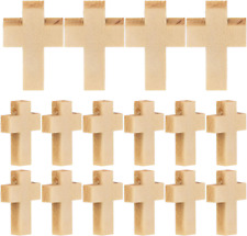 50Pcs Wooden Blank Cross Pendant Unfinished Mini Wooden Cross Wooden Small Unpai picture