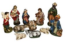 Vintage 11 Piece Paper Mache Composite Nativity Set Made in Japan picture