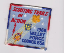 1968 VALLEY FORGE COUNCIL Boy Scout Camporee Badge Scouting Trails in Action picture