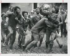 1980 Press Photo Rugby Teams play game in the mud - hps27022 picture
