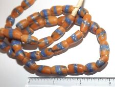 Vintage Old Trade Beads Orange Blue Glass 29