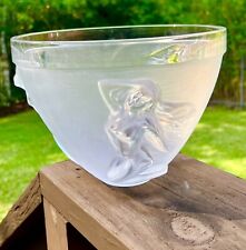NACHTMANN BLEIKRISTAL GERMANY FROSTED NUDE WOMAN ART DECO SERVING BOWL picture