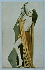 Vintage 1940's Sexy Arcade Exhibit Card Brunette Holding Pearls & Lace A017 picture