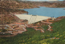 Massive Shasta Dam & Beautiful Lake in Scenic California Linen Vintage Post Card picture