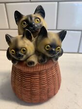 Vintage Lego Japan Siamese Kittens Music Box picture