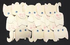 Ten (10) Vintage Gallery Die Cut Fuzzy Cat Gift Topper Package Decoration USA picture