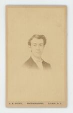 Antique CDV Circa 1870s Handsome Young Man Wearing Stylish Suit Drury Le Roy, NY picture