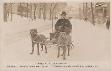 Fred E.Vaillancourt Advertising Dog Team Rutland Vermont c1910s RPPC Postcard picture