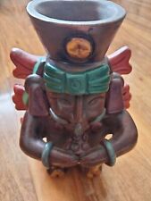 Vintage Mayan Terracotta Figurine Clay Tribal Vase Statue 7