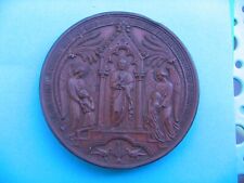 HUGE STUNNING 1800s HIGH RELIEF Baptism,Communion,Confirmation Medal 5 CM, 50mm picture