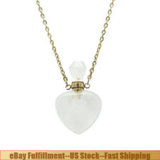 10x Natural Rare Clear Quartz Crystal Heart Healing Reiki Pendant Necklace Stone picture