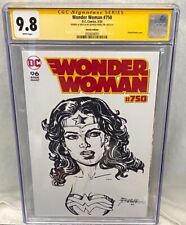 Rare Full Cover Sketch & Signed by George Perez / Wonder Woman #750 CGC 9.8 WP  picture