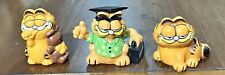 Vintage Garfield Small Figures Lot Of 3 PVC Plastic 1981 picture