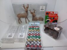 Mixed Lot of Christmas Figures Ornaments Decor LED Lights Metal Sleigh Bells picture