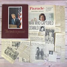 John F Kennedy Lot Torch is Passed 1963 Death of President Book + News Clippings picture