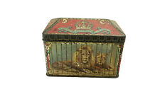 S. Henderson & Sons Antique Biscuit Tin Early 1900's Zoo Animal Crackers picture
