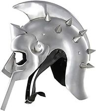 Maximus Roman Spiked Gladiator Armor Steel Helmet with Adjustable Strap picture