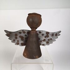Hand Made In Mexico Rustic Metal Guardian Angel Figure 6” Tall picture