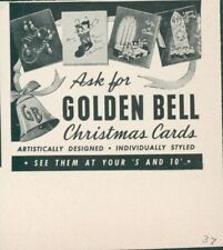 1941 Golden Bell Christmas Cards Artistically Designed At 5 & 10 Ad L39 picture