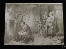 Glass Magic lantern slide NAPOLEON IN PEASANT COTTAGE C1890 WATERLOO RELATED   picture