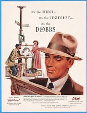 1951 Dobbs Hat Portrait of a Man a Girl Admires 1950s Men's Fashion Style Ad picture