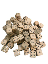 VINTAGE ASSORTED LOT OVER 65 WOOD DICE at 1/2 inch picture