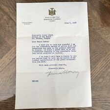 June 7, 1948 New York Governor Thomas E. Dewey signed auto Official Letter. picture
