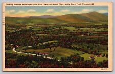 Wilmington Fire Tower Mount Olga Molly Stark Trail Vermont Aerial View Postcard picture