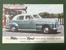 1941 Pontiac Custom Torpedo 4-Door Touring Sedan Vintage Unused Dealer Postcard picture