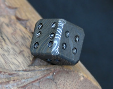 Damascus Playing Dice Custom Hand Made Gift 16MM Hand Forged Damascus Steel 2758 picture