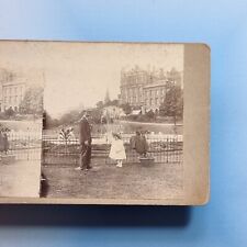 Bournemouth Dorset Stereoview 3D C1880 Real Photo Victorian Family Town Gardens picture
