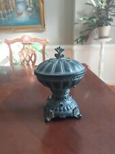 Black Matte Fancy Trinket Box, Nut Bowl, Candy Dish- Ornate Rococo  Resin  picture