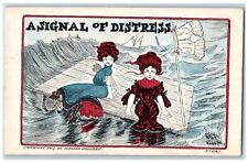 c1910's Angry Womens A Signal Of Distress Wellman Unposted Antique Postcard picture