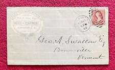 HOTEL CLAREMONT - CLAREMONT NEW HAMPSHIRE 1899 COVER & LETTER picture