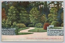 Concord New Hampshire, Rollins Park Entrance, Vintage Postcard picture