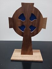 Celtic Cross Handmade Walnut Wood Cross  picture