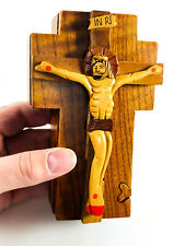 Vintage handcarved Wood Wooden Jesus Crucifix Puzzle Box picture