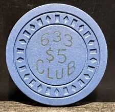633 Flamingo Club Illegal Casino Clay $5 Poker Chip Newport Kentucky Vintage picture