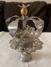 Antique Silver Portuguese Holy Spirit Crown, Wand & Stand Circa the 20th Century picture