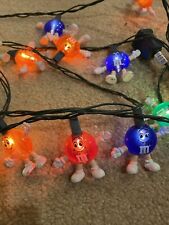 Vintage M&M's Candy Light String Strand of 20 Working Christmas Smiling Happy picture