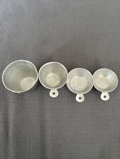 Vintage Aluminum Measuring Cup Set Of 4 “ONE, ONE THIRD, ONE HALF, ONE FOURTH” picture