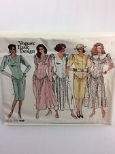 1987 Vogue 1898 Vintage Sewing Pattern Basic Design Women Dress Sz 8 10 12 picture