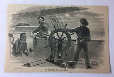 1861 magazine engraving~ WILLIAM TILLMAN recaptures Schooner Waring from Rebels picture