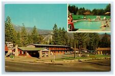 Postcard Beverly Lodge Motel c1960s Lake Tahoe California Inset Swimming Pool picture